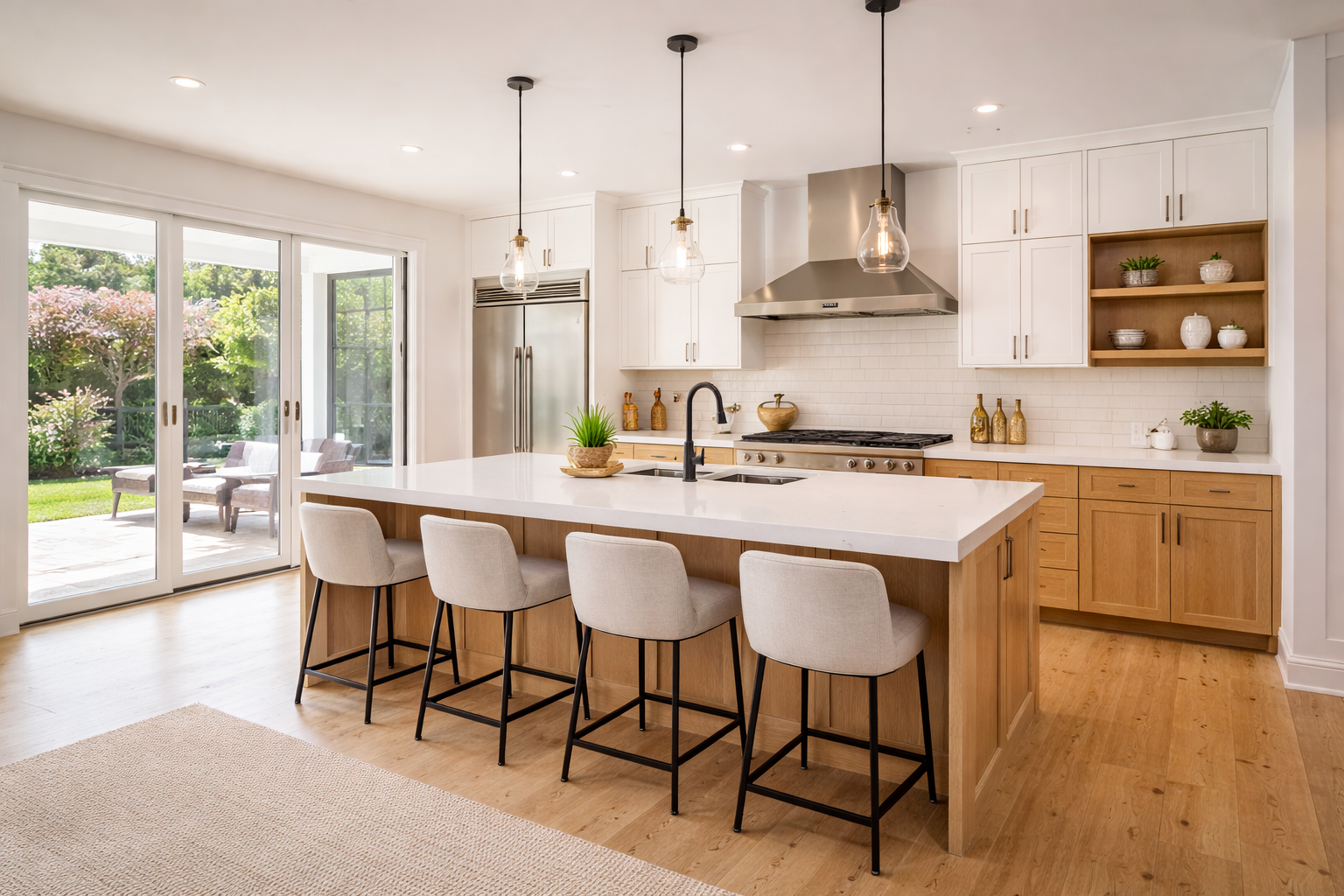 Modern Bay Area kitchen and living space